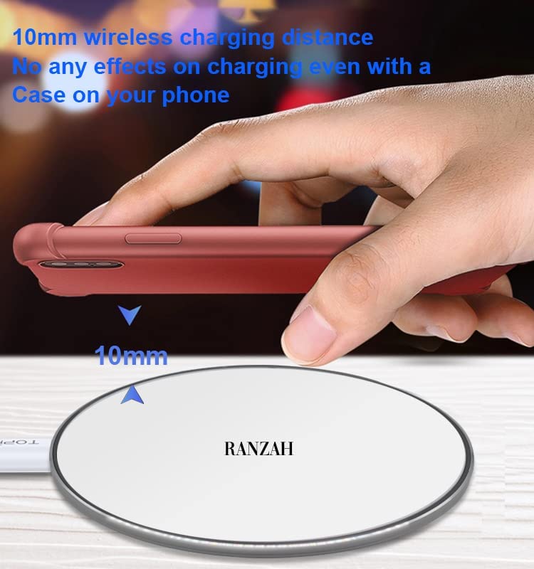 Ranzah Wireless Charger for iPhone 13 Pro Max/12/11/Xs Max/XR/X/8 Plus/8,15W Max Fast Charging Pad for Samsung Galaxy S22/S21/S20/S10/S9/S8/S7 Note 9/8/Huawei P30 Pro,5W All Qi-enabled Phones - Image 7