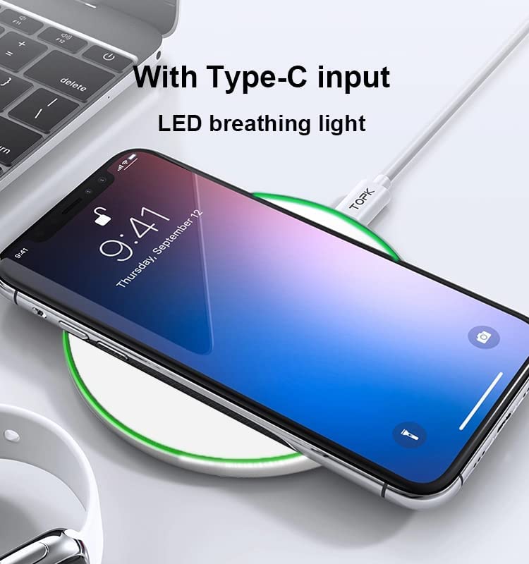 Ranzah Wireless Charger for iPhone 13 Pro Max/12/11/Xs Max/XR/X/8 Plus/8,15W Max Fast Charging Pad for Samsung Galaxy S22/S21/S20/S10/S9/S8/S7 Note 9/8/Huawei P30 Pro,5W All Qi-enabled Phones