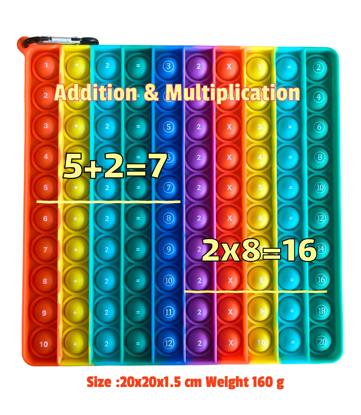 Ranzah Educational Push pop Fidget Toy Addition , Subtraction , Division , Multiplication Sensory Poppet for Math Beginners Rainbow Special Needs Silicone Stress Reliever Fidget Toy (Beginners Math) - Image 4