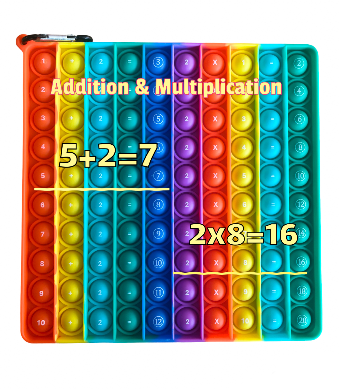 Ranzah Educational Push pop Fidget Toy Addition , Subtraction , Division , Multiplication Sensory Poppet for Math Beginners Rainbow Special Needs Silicone Stress Reliever Fidget Toy (Beginners Math) - Image 9