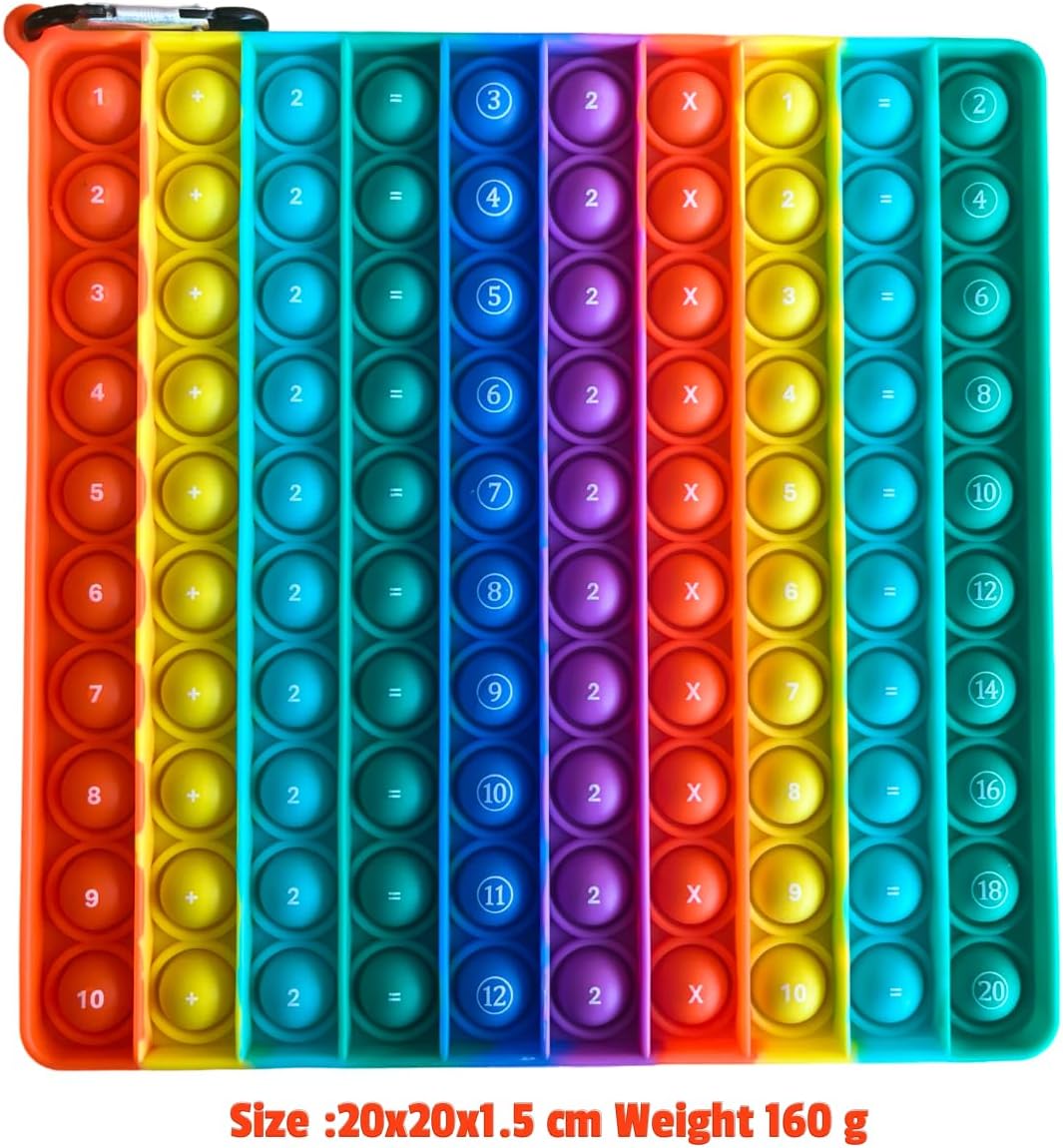 Ranzah Educational Push pop Fidget Toy Addition , Subtraction , Division , Multiplication Sensory Poppet for Math Beginners Rainbow Special Needs Silicone Stress Reliever Fidget Toy (Beginners Math) - Image 5