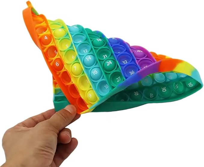 Ranzah Educational Fidget Toy 9x9 Multiplication & 9+9 Addition Push Pop Bubble Sensory Poppet Toy For Kids |Rainbow Special Needs Silicone Stress Reliever Fidget Toy (Addition & Multiplication) - Image 6