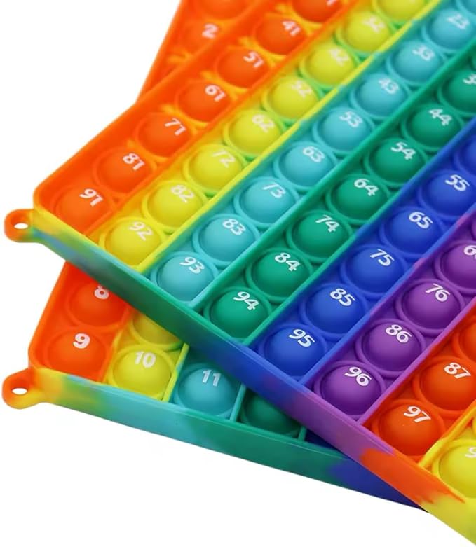 Ranzah Educational Fidget Toy 9x9 Multiplication & 9+9 Addition Push Pop Bubble Sensory Poppet Toy For Kids |Rainbow Special Needs Silicone Stress Reliever Fidget Toy (Addition & Multiplication) - Image 7