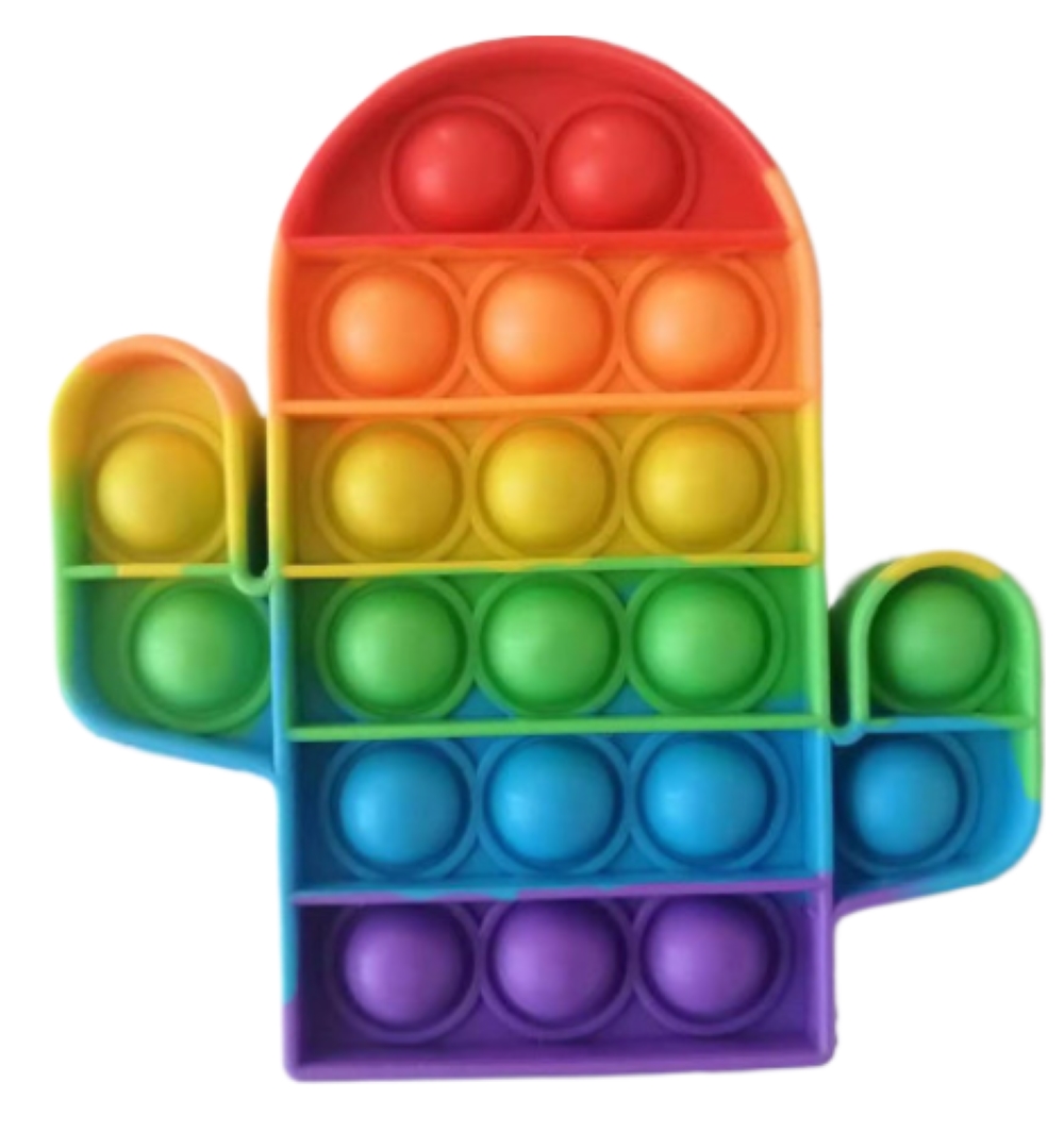 Ranzah Cactus Fidget Toys |Push Pop Bubble Sensory Poppet Toys For Kids And Adults| Rainbow Popper Pop Up Toys For Fun|Autism Special Needs Silicone Stress Reliever Fidget Toys (Cactus)