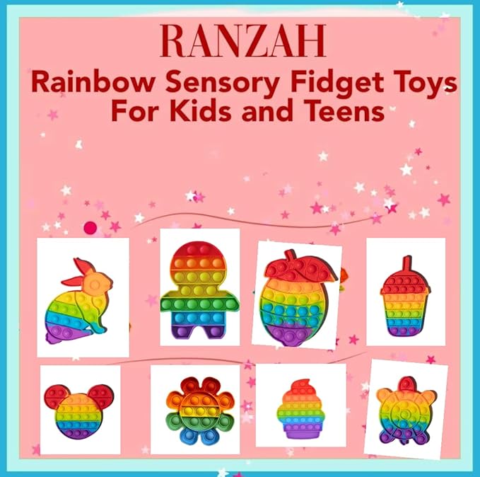 Ranzah Cactus Fidget Toys |Push Pop Bubble Sensory Poppet Toys For Kids And Adults| Rainbow Popper Pop Up Toys For Fun|Autism Special Needs Silicone Stress Reliever Fidget Toys (Cactus) - Image 3