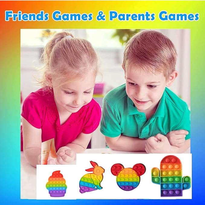 Ranzah Cactus Fidget Toys |Push Pop Bubble Sensory Poppet Toys For Kids And Adults| Rainbow Popper Pop Up Toys For Fun|Autism Special Needs Silicone Stress Reliever Fidget Toys (Cactus) - Image 4