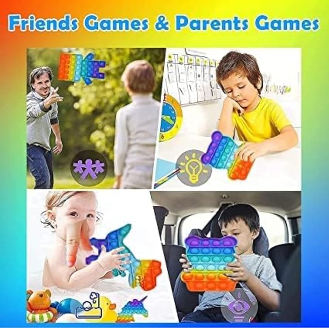 Ranzah Cactus Fidget Toys |Push Pop Bubble Sensory Poppet Toys For Kids And Adults| Rainbow Popper Pop Up Toys For Fun|Autism Special Needs Silicone Stress Reliever Fidget Toys (Cactus) - Image 6