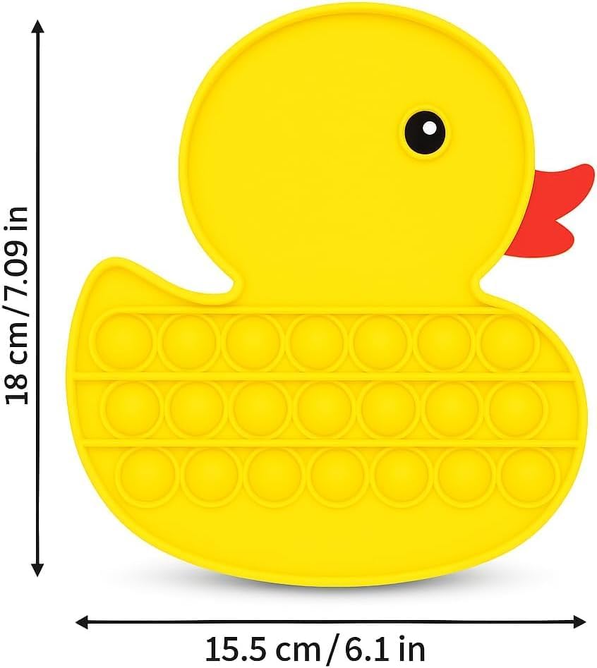 Pop Fidget Toy Push Pop Bubble Sensory Toy For Kids And Adults Travel Poppet Toy Squishy Toy For Gifts & Parties ADHD Stress & Anxiety Relief Toy Squeeze Toddler Toy (Duck) - Image 2