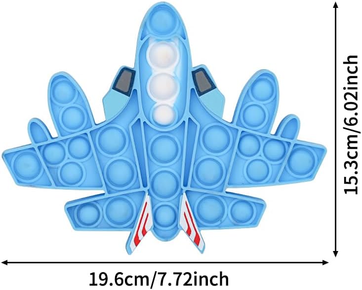 Pop Fidget Toy Push Pop Bubble Sensory Toy For Kids And Adults Travel Poppet Toy Squishy Toy For Gifts & Parties ADHD Stress & Anxiety Relief Toy Squeeze Toddler Toy (Aeroplane) - Image 2