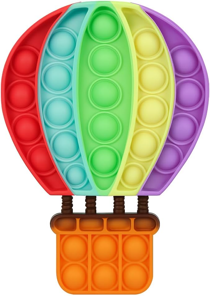 Pop Fidget Toy Push Pop Bubble Sensory Toy For Kids And Adults Travel Poppet Toy Squishy Toy For Gifts & Parties ADHD Stress & Anxiety Relief Toy Squeeze Toddler Toy (Air Balloon)