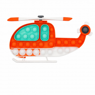 Helicopter Pop It Fidget Toy for Kids & Adults Stress Relief Silicone Sensory Squeeze Toy, Travel Friendly, Washable, Autism Anxiety Relief, Great Gift for Boys & Girls (Helicopter)