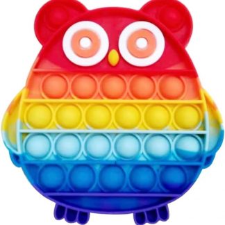 Pop Fidget Toy Owl Push Pop Bubble Sensory Toy For Kids And Adults Travel Poppet Toy Squishy Toy For Gifts & Parties ADHD Stress & Anxiety Relief Toy Squeeze Toddler Toy (Owl)