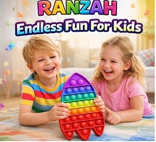 Pop Fidget Toy Rocket Push Pop Bubble Sensory Toy For Kids And Adults Travel Poppet Toy Squishy Toy For Gifts & Parties ADHD Stress & Anxiety Relief Toy Squeeze Toddler Toy (Rocket) - Image 2