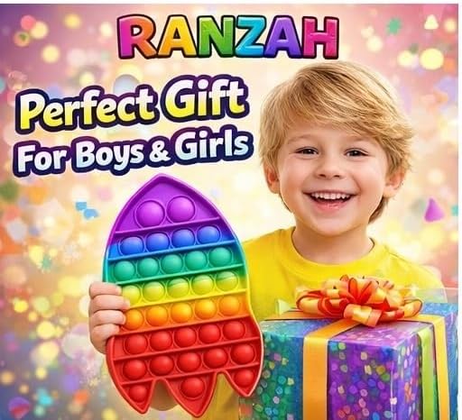 Pop Fidget Toy Rocket Push Pop Bubble Sensory Toy For Kids And Adults Travel Poppet Toy Squishy Toy For Gifts & Parties ADHD Stress & Anxiety Relief Toy Squeeze Toddler Toy (Rocket) - Image 3