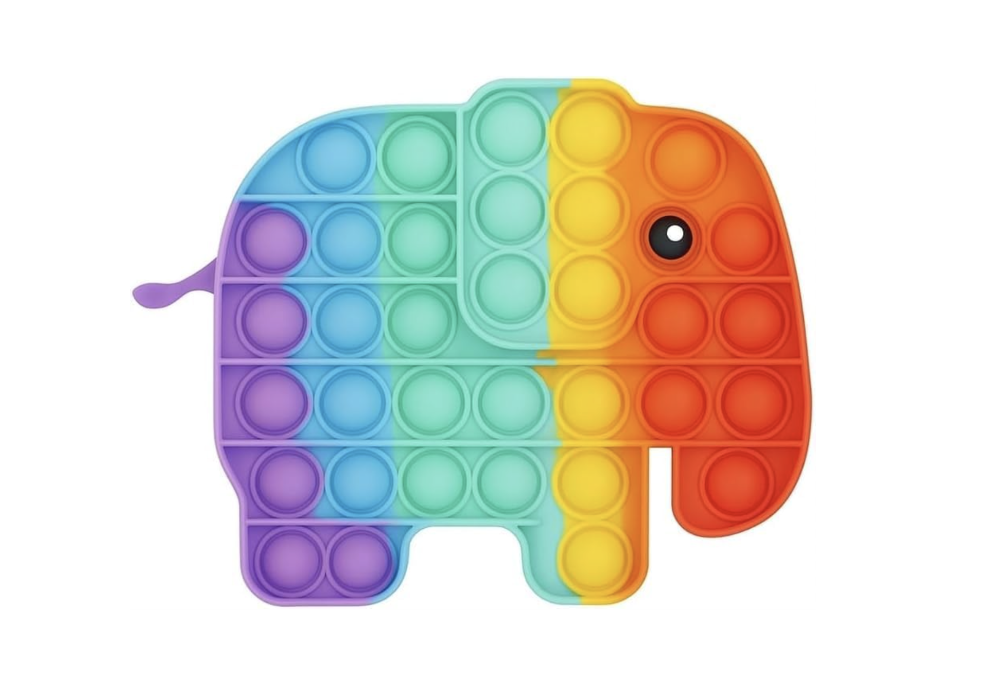 Elephant Pop It Fidget Toy β Rainbow Sensory Bubble Push Toy for Kids & Adults | Stress & Anxiety Relief, Travel Friendly, Washable Silicone, Great Gift for Children & Families (Elephant)