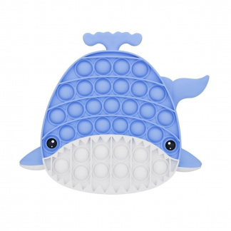 Whale Shaped Pop It Fidget Toy, Silicone Push Pop Bubble Sensory Toy for Kids & Adults, Anti-Stress Autism ADHD Anxiety Relief Toy, Reusable Popper Toy( Blue Whale)