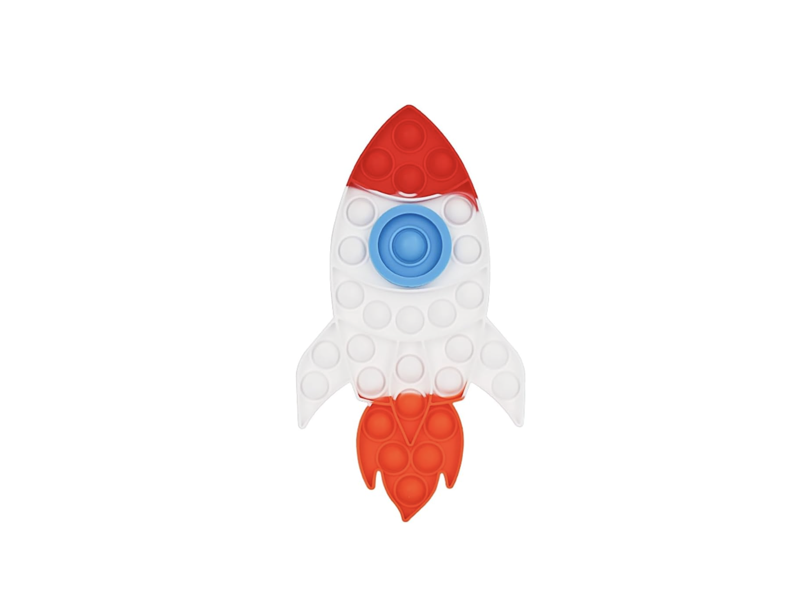 Rocket Shape Pop Fidget Toy, Silicone Bubble Sensory Toy for Kids & Adults, Stress Relief, Autism & ADHD Focus Tool, Reusable Push Popper Toy Red, White & Blue (Space Rocket)