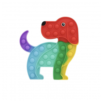 Rainbow Dog Pop It Fidget Toy – Silicone Push Pop Bubble Sensory Toy for Kids & Adults, Stress Relief Toy, Autism Sensory Toy, Travel Game, Birthday Party Gift (Colourful Dog)