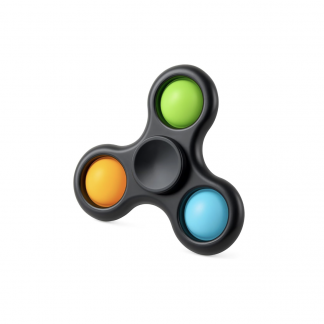 Hand Fidget Spinner Toy Finger Bubble Pop Sensory ADHD Anxiety Stress Relief Gift Party Travel Toy For kids Teens Adults (Black)