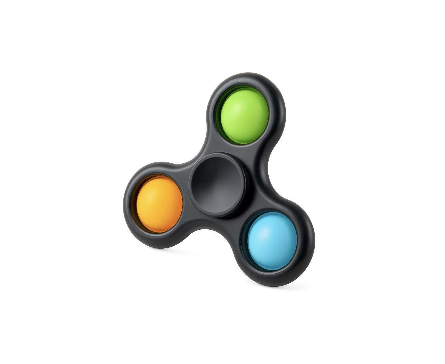 Hand Fidget Spinner Toy Finger Bubble Pop Sensory ADHD Anxiety Stress Relief Gift Party Travel Toy For kids Teens Adults (Black)