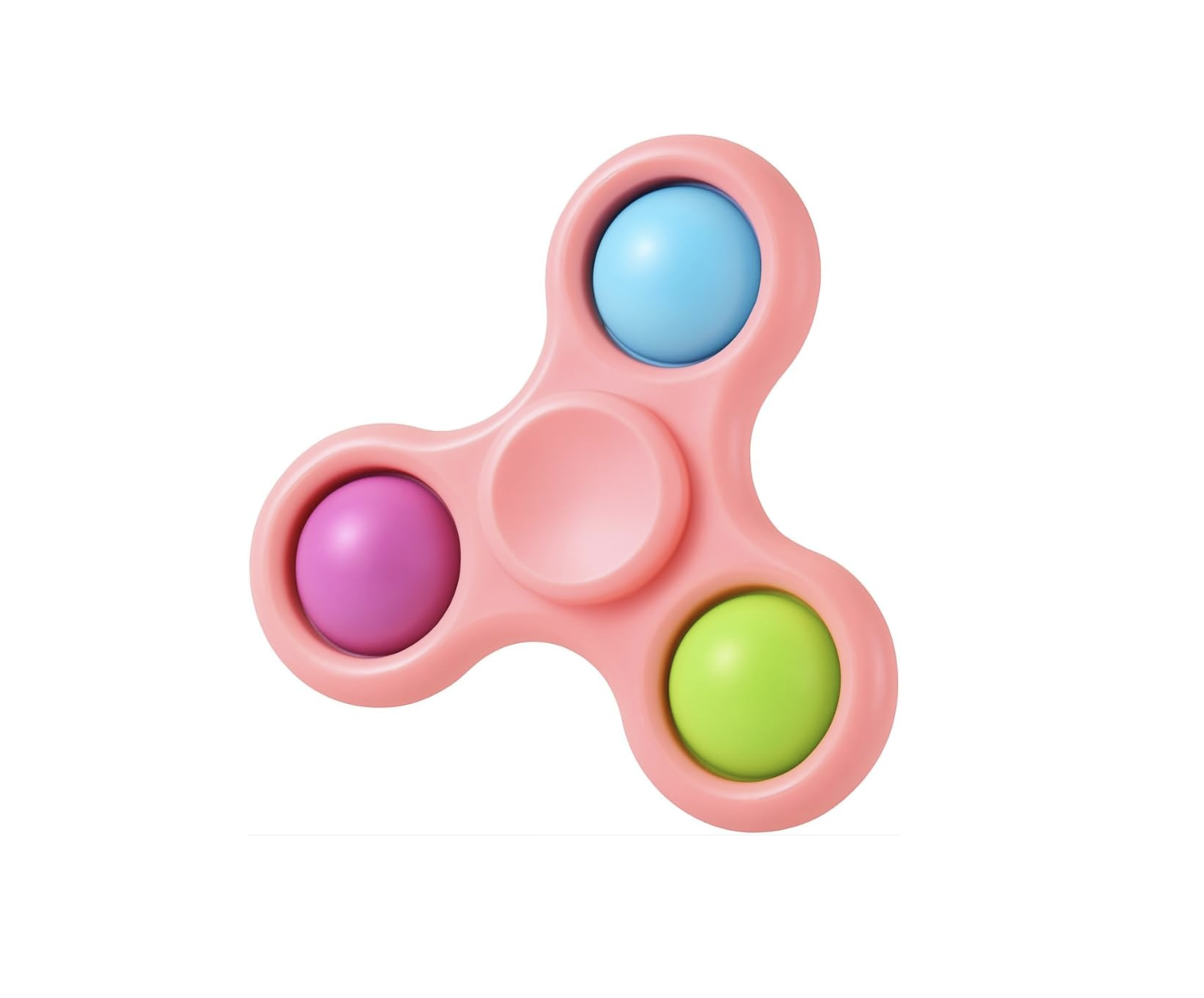 Hand Fidget Spinner Toy Finger Bubble Pop Sensory ADHD Anxiety Stress Relief Gift Party Travel Toy For kids Teens Adults (Pink)