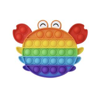 Pop Fidget Toy Crab Push Pop Bubble Sensory Toy For Kids And Adults Travel Poppet Toy Squishy Toy For Gifts & Parties ADHD Stress & Anxiety Relief Toy Squeeze Toddler Toy (Crab)