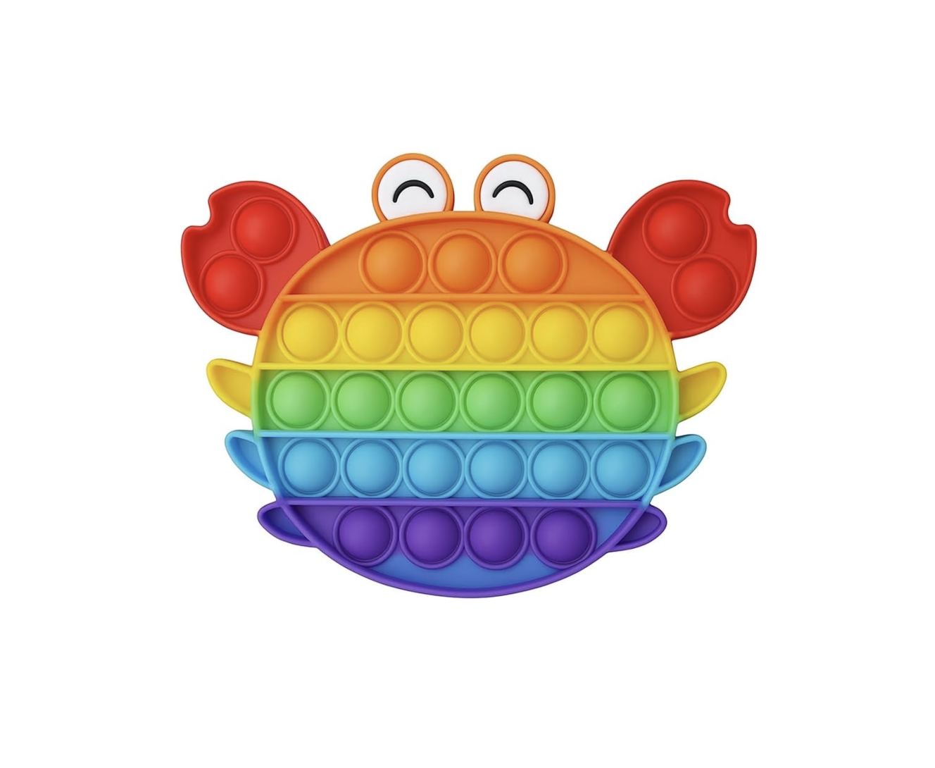 Pop Fidget Toy Crab Push Pop Bubble Sensory Toy For Kids And Adults Travel Poppet Toy Squishy Toy For Gifts & Parties ADHD Stress & Anxiety Relief Toy Squeeze Toddler Toy (Crab)