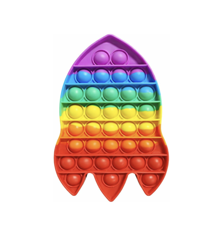 Pop Fidget Toy Rocket Push Pop Bubble Sensory Toy For Kids And Adults Travel Poppet Toy Squishy Toy For Gifts & Parties ADHD Stress & Anxiety Relief Toy Squeeze Toddler Toy (Rocket)