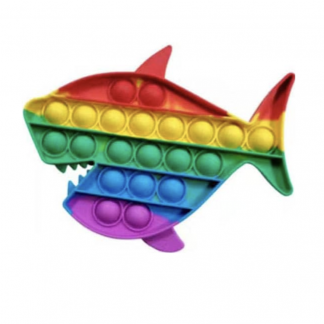 Pop Fidget Toy Shark Push Pop Bubble Sensory Toy For Kids And Adults Travel Poppet Toy Squishy Toy For Gifts & Parties ADHD Stress & Anxiety Relief Toy Squeeze Toddler Toy (Shark)