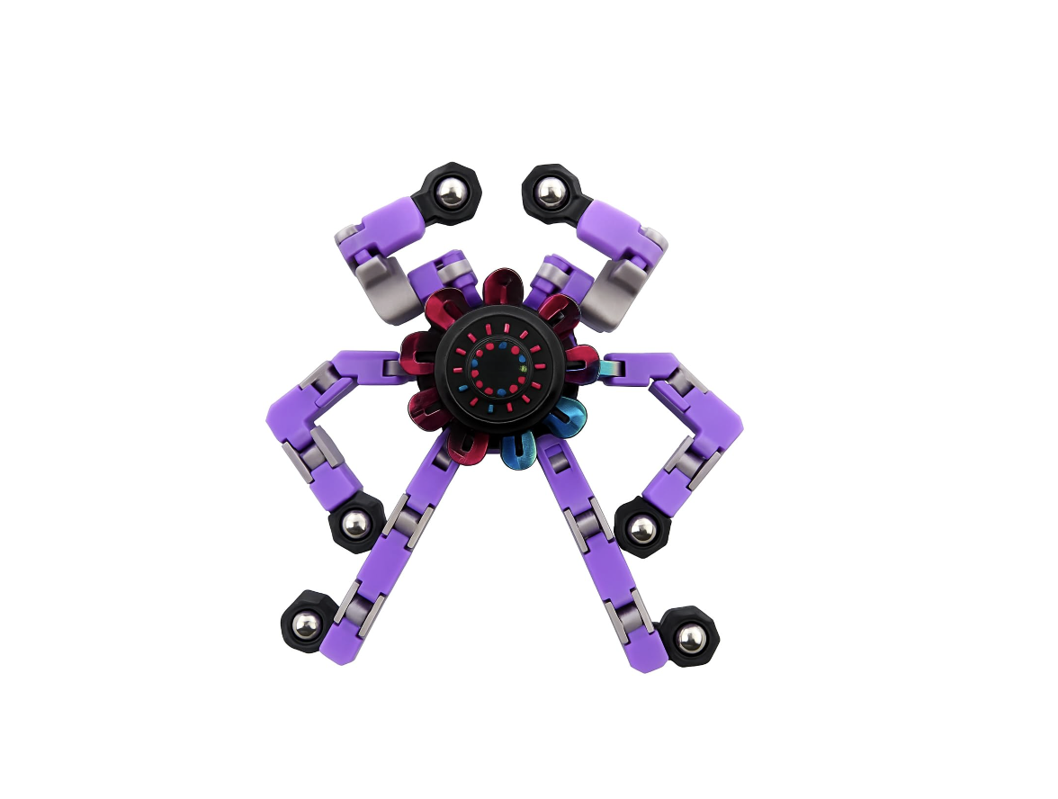 Ranzah Sensory Fidget Hand Spinner ADHD Stress Relief Transformable Robot Fingertip Fun Creative Travel Toy for Kids Teens Adults Mechanical Gyro Birthday Gift (Purple)