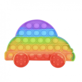 Pop Fidget Toy Car Push Pop Bubble Sensory Kids And Adults Travel Poppet Toy Squishy Toy For Gifts & Parties ADHD Stress & Anxiety Relief Toy Squeeze Multicolour Toddler Toy (Car)