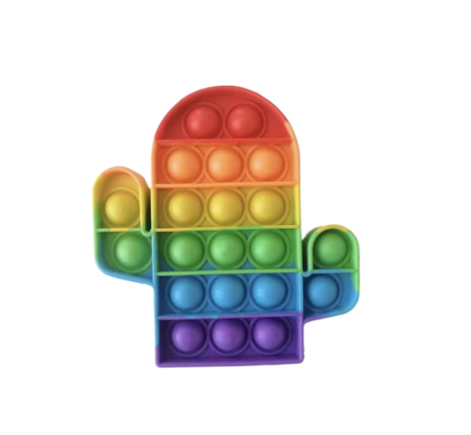 Pop Fidget Toy Cactus Push Pop Bubble Sensory Kids And Adults Travel Poppet Toy Squishy Toy For Gifts & Parties ADHD Stress & Anxiety Relief Toy Squeeze Toddler Toy (Cactus)