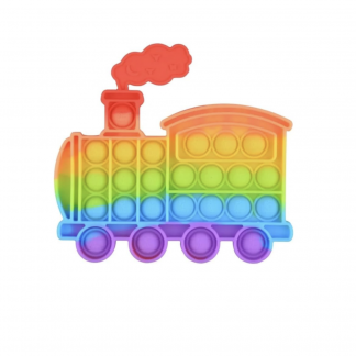 Pop Fidget Toy Train Push Pop Bubble Sensory Kids And Adults Travel Poppet Toy Squishy Toy For Gifts & Parties ADHD Stress & Anxiety Relief Toy Squeeze Toddler Toy (Train)
