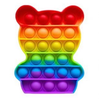 Pop Fidget Toy Bear Push Pop Bubble Sensory Toy For Kids And Adults Travel Poppet Toy Squishy Toy For Gifts & Parties ADHD Stress & Anxiety Relief Toy Squeeze Toddler Toy (Bear)