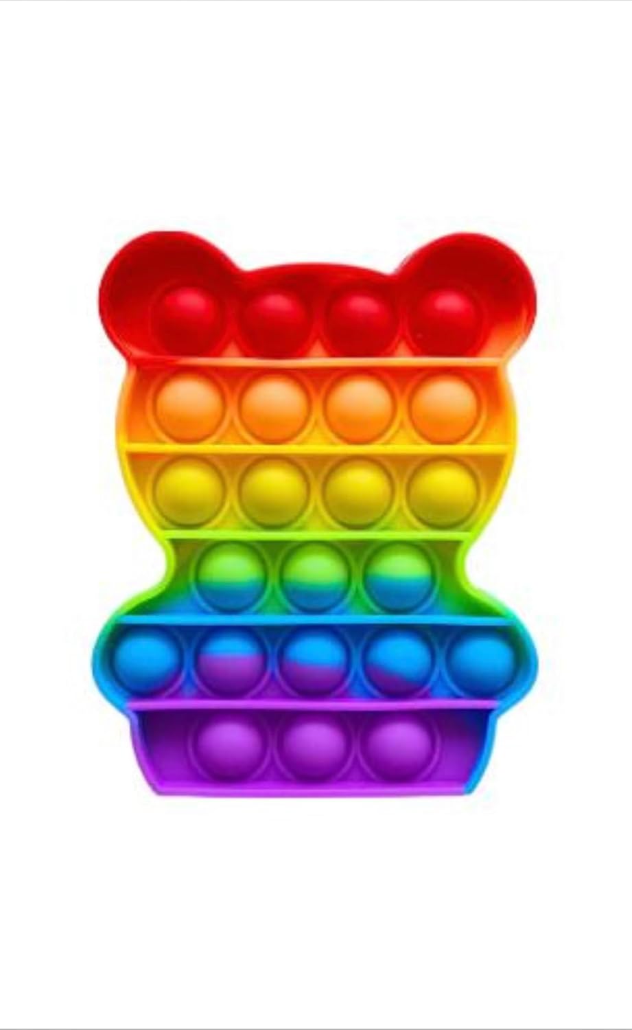 Pop Fidget Toy Bear Push Pop Bubble Sensory Toy For Kids And Adults Travel Poppet Toy Squishy Toy For Gifts & Parties ADHD Stress & Anxiety Relief Toy Squeeze Toddler Toy (Bear)