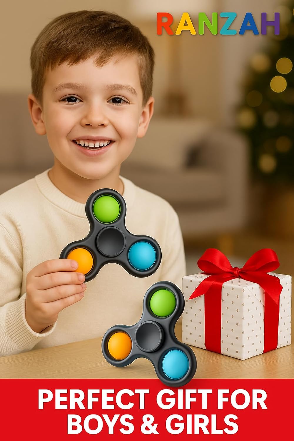 Hand Fidget Spinner Toy Finger Bubble Pop Sensory ADHD Anxiety Stress Relief Gift Party Travel Toy For kids Teens Adults (Black) - Image 7