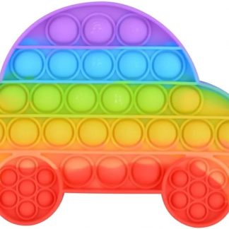 Pop Fidget Toy Car Push Pop Bubble Sensory Kids And Adults Travel Poppet Toy Squishy Toy For Gifts & Parties ADHD Stress & Anxiety Relief Toy Squeeze Multicolour Toddler Toy (Car)