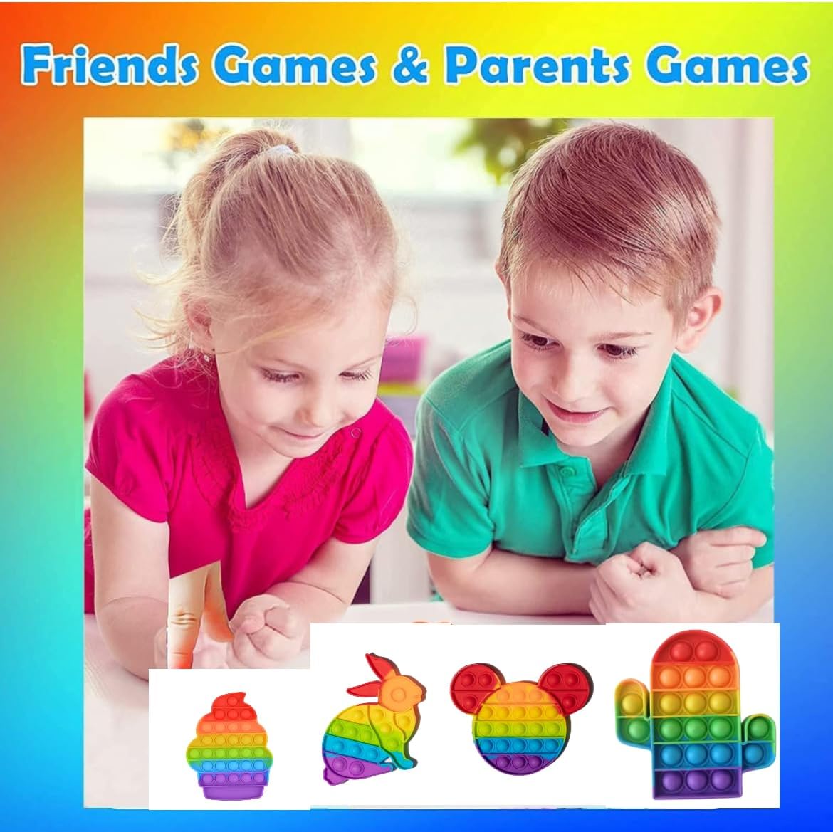 Champion Fidget Toy|Push Pop Bubble Sensory Poppet Toys For Kids And Adults| Rainbow Popper Pop Up Toys For Fun|Autism Special Needs Silicone Stress Reliever Fidget Toys (Champion Boy) - Image 3