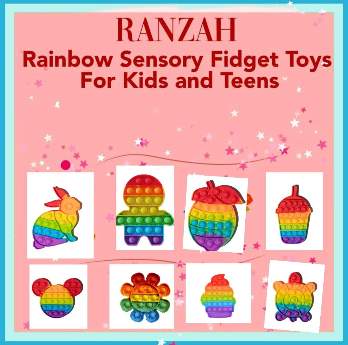 Cherry Fidget Toy|Push Pop Bubble Sensory Poppet Toys For Kids And Adults| Rainbow Popper Pop Up Toys For Fun|Autism Special Needs Silicone Stress Reliever Fidget Toys (Cherry) - Image 3