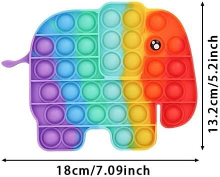 Elephant Pop It Fidget Toy β Rainbow Sensory Bubble Push Toy for Kids & Adults | Stress & Anxiety Relief, Travel Friendly, Washable Silicone, Great Gift for Children & Families (Elephant) - Image 2
