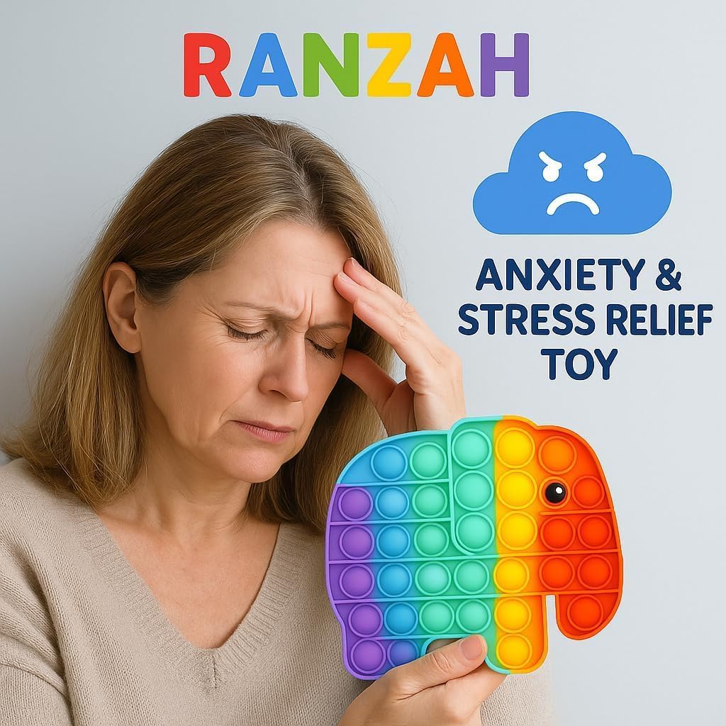 Elephant Pop It Fidget Toy β Rainbow Sensory Bubble Push Toy for Kids & Adults | Stress & Anxiety Relief, Travel Friendly, Washable Silicone, Great Gift for Children & Families (Elephant) - Image 7