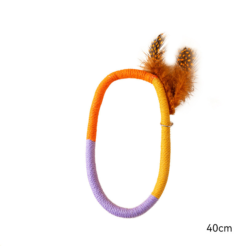 Cotton Rope Cat Toys Catnip Toys With Feather Safe Teeth Cleaning Chew Toy For Cats Interactive Cat Kicker Toys Cat Toys For Bored Indoor Cats And Kittens - Image 4