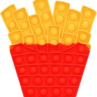 Pop Fidget Toy Push Pop Bubble Sensory Toy For Kids And Adults Travel Poppet Toy Squishy Toy For Gifts & Parties ADHD Stress & Anxiety Relief Toy Squeeze Toddler Toy (French Fries)