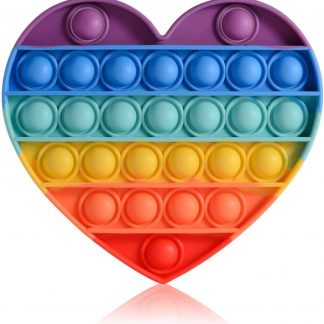 Pop Fidget Toy Heart Push Pop Bubble Sensory Toy For Kids And Adults Travel Poppet Toy Squishy Toy For Gifts & Parties ADHD Stress & Anxiety Relief Toy Squeeze Toddler Toy (Heart)