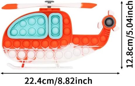 Helicopter Pop It Fidget Toy for Kids & Adults Stress Relief Silicone Sensory Squeeze Toy, Travel Friendly, Washable, Autism Anxiety Relief, Great Gift for Boys & Girls (Helicopter) - Image 2