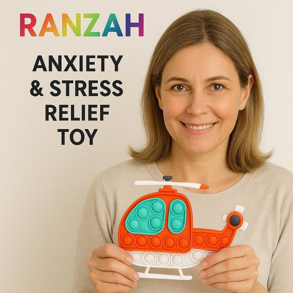 Helicopter Pop It Fidget Toy for Kids & Adults Stress Relief Silicone Sensory Squeeze Toy, Travel Friendly, Washable, Autism Anxiety Relief, Great Gift for Boys & Girls (Helicopter) - Image 5