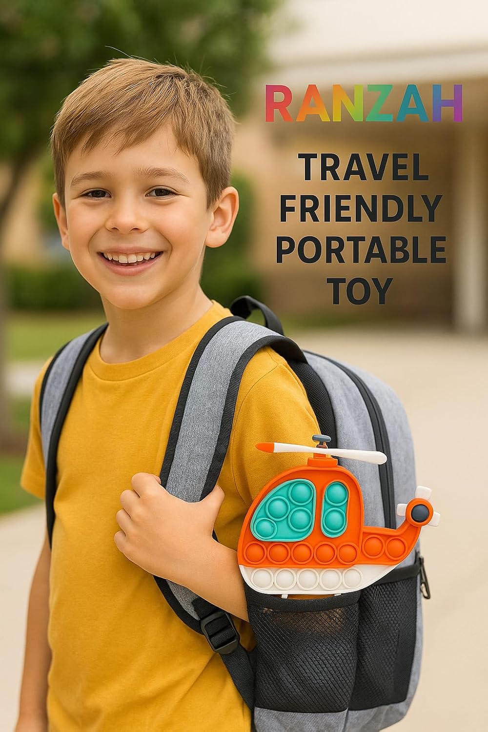 Helicopter Pop It Fidget Toy for Kids & Adults Stress Relief Silicone Sensory Squeeze Toy, Travel Friendly, Washable, Autism Anxiety Relief, Great Gift for Boys & Girls (Helicopter) - Image 6