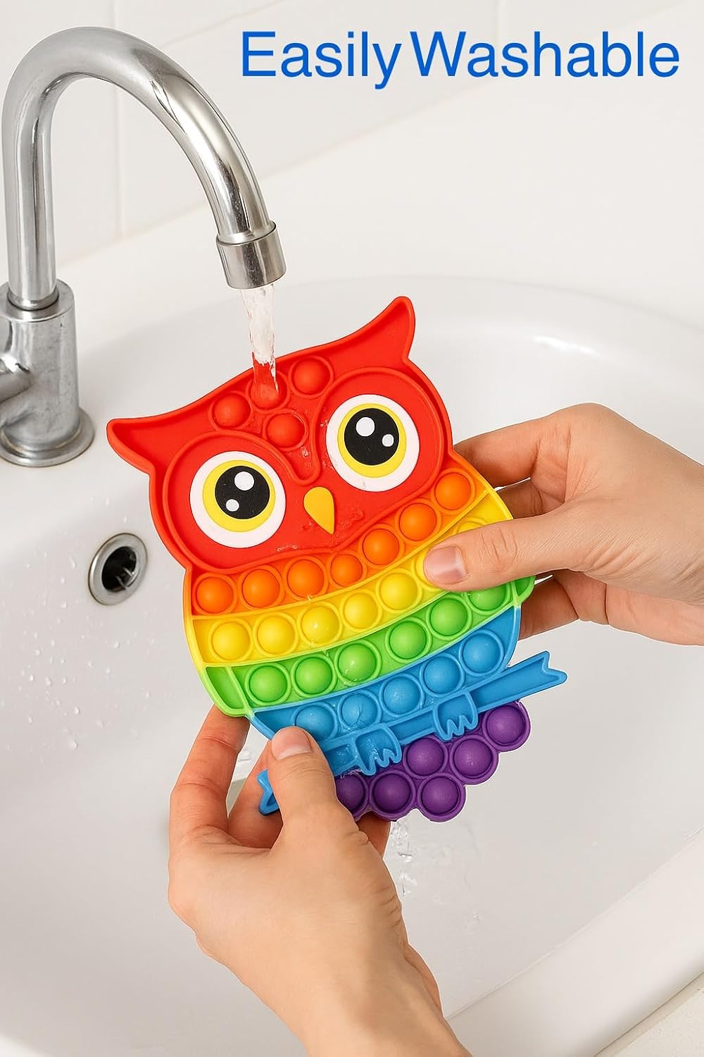 Pop Fidget Toy Push Pop Bubble Sensory Toy For Kids And Adults Travel Poppet Toy Squishy Toy For Gifts & Parties ADHD Stress & Anxiety Relief Toy Squeeze Toddler Toy (Owl) - Image 7