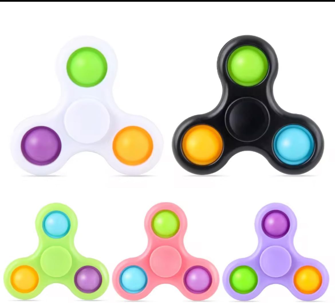 Hand Fidget Spinner Toy Finger Bubble Pop Sensory ADHD Anxiety Stress Relief Gift Party Travel Toy For kids Teens Adults (Pink) - Image 7