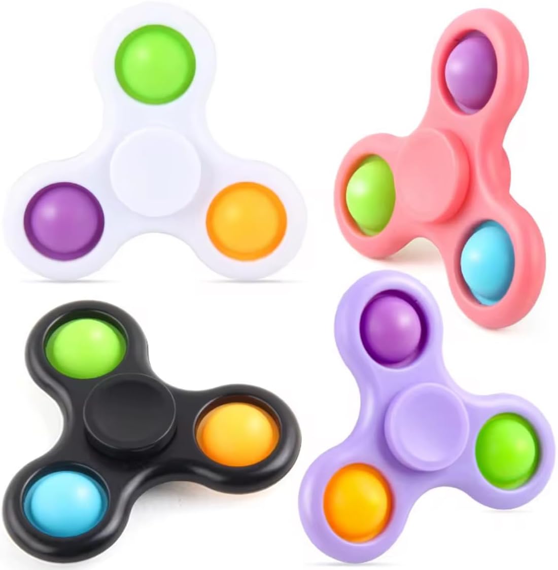 Hand Fidget Spinner Toy Finger Bubble Pop Sensory ADHD Anxiety Stress Relief Gift Party Travel Toy For kids Teens Adults (Pink) - Image 9